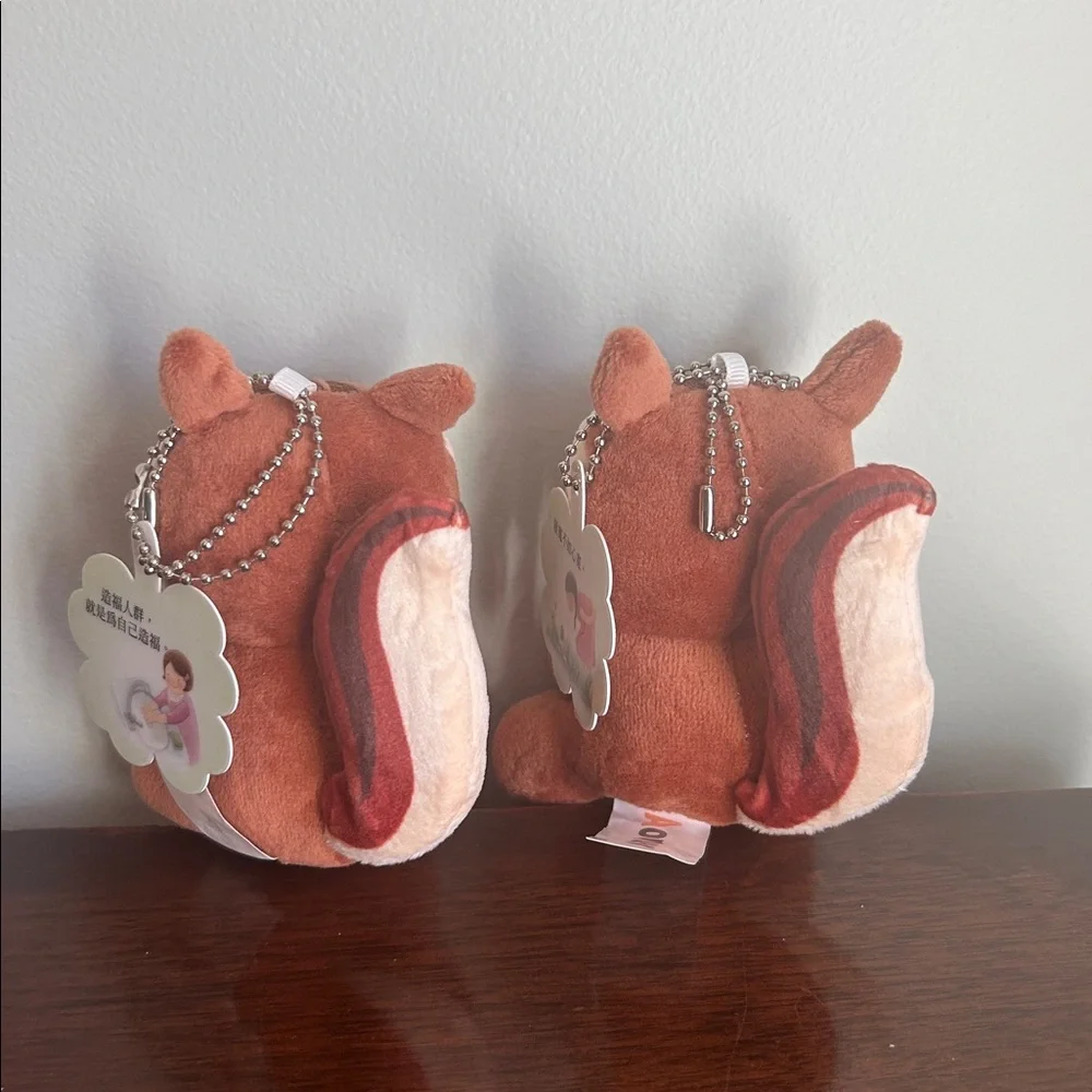 3 for $12 Bundle sale: Lot of 2 Squirrel Plush Keychains Kawaii